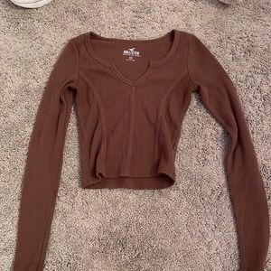 Brown ribbed long sleeve